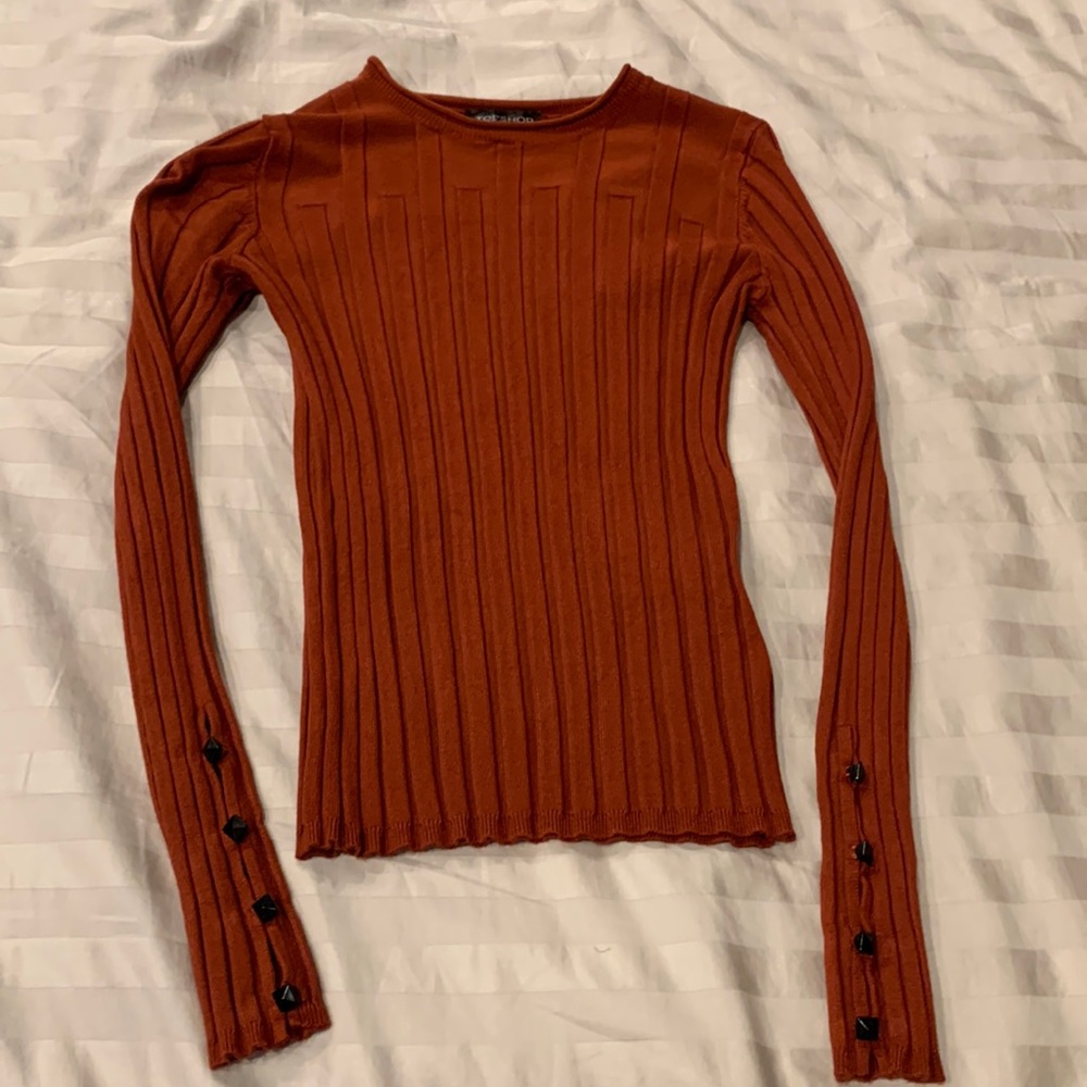 TOPSHOP long sleeve sweater - size US 6 - color rust